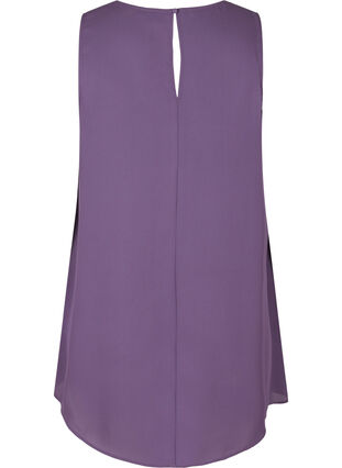 Sleeveless top in an A-line and round neckline, Loganberry, Packshot image number 1
