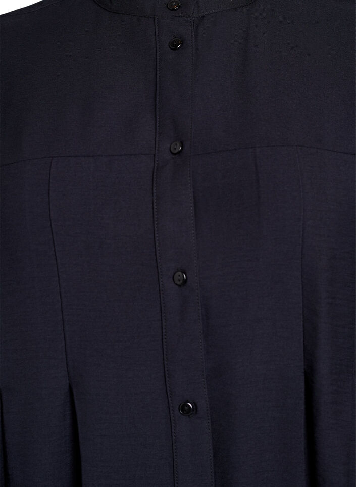 Viscose shirt with A-line shape, Black, Packshot image number 2