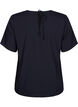 Short-sleeved viscose blouse with ties, Black, Packshot image number 1