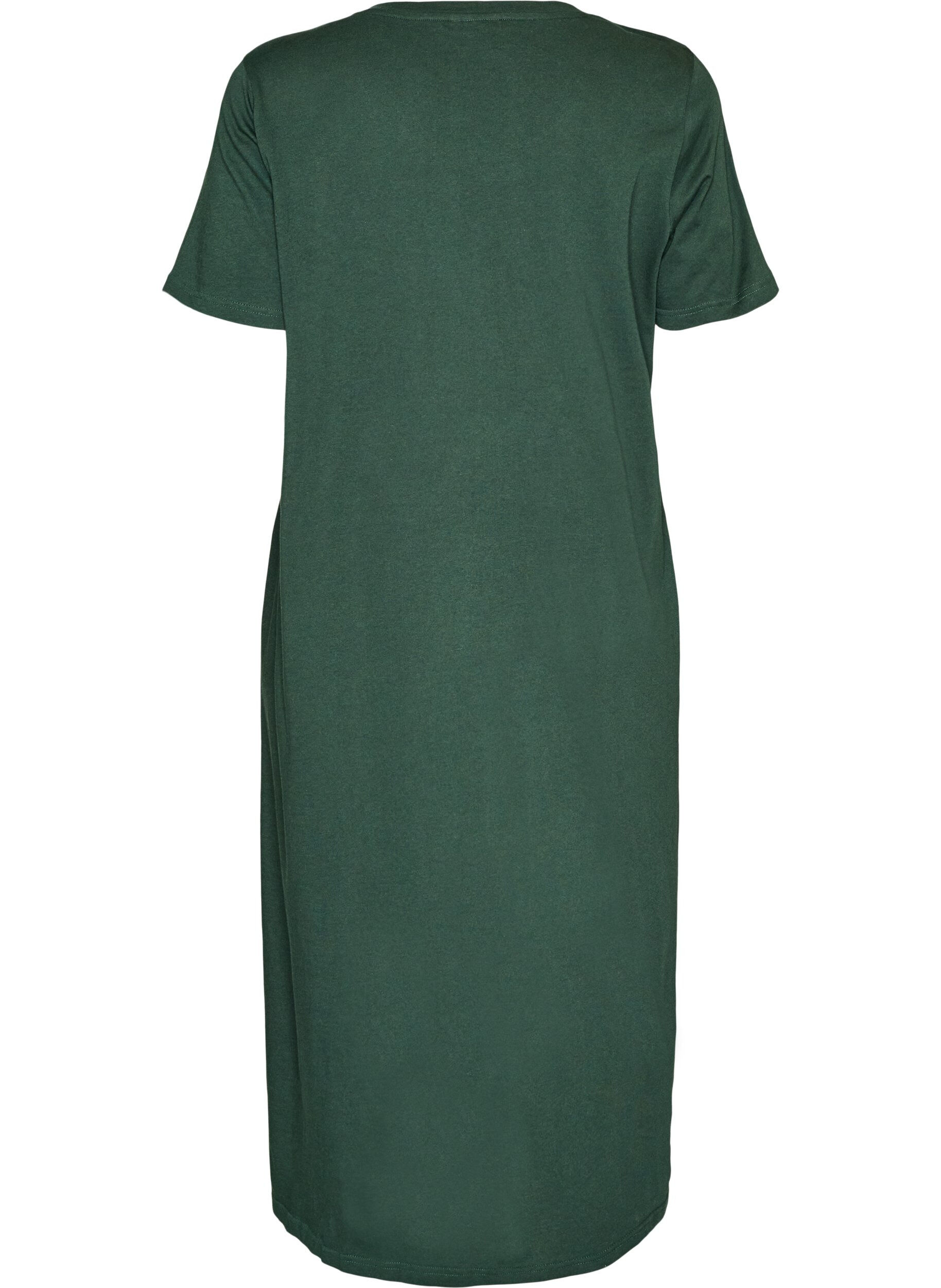 ZizzifashionMidi nightgown in organic cotton, Green, Packshot image number 1