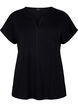 V-neck T-shirt with chest pocket, Black, Packshot image number 0
