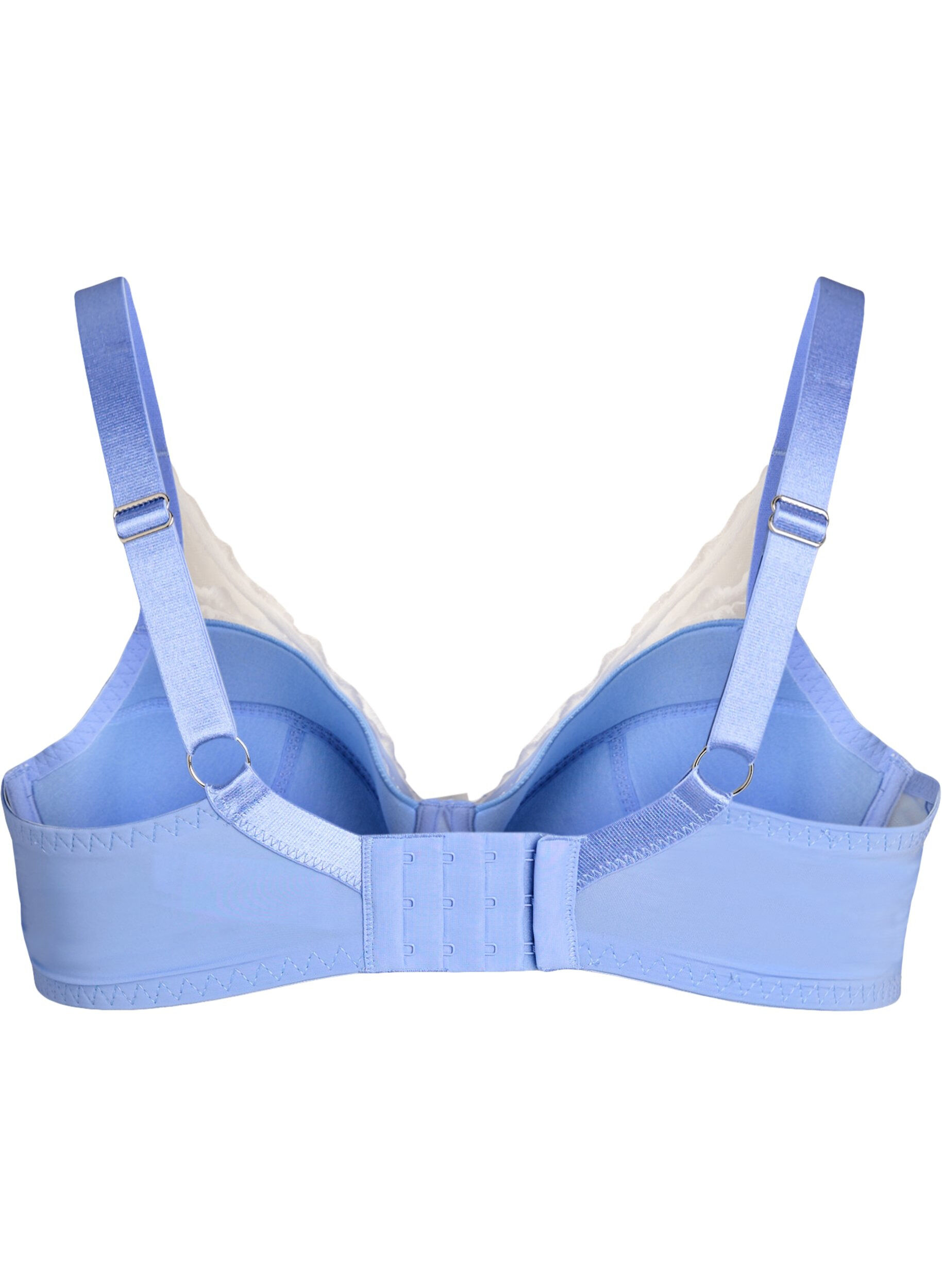 Zizzifashion Padded bra with lace and mesh, Blue, Packshot image number 1