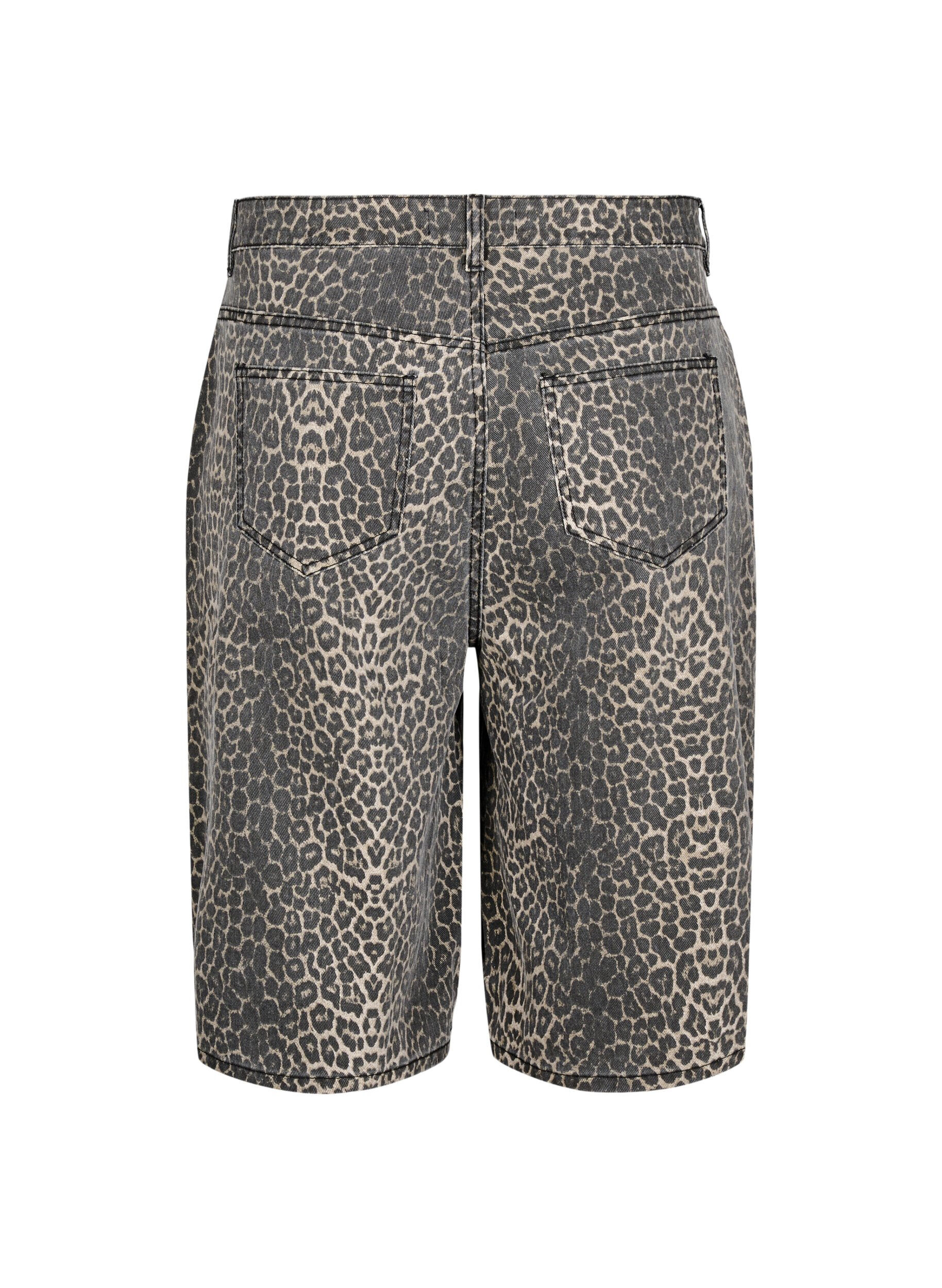 Zizzifashion Leopard print denim Bermuda shorts, Brown, Packshot image number 1