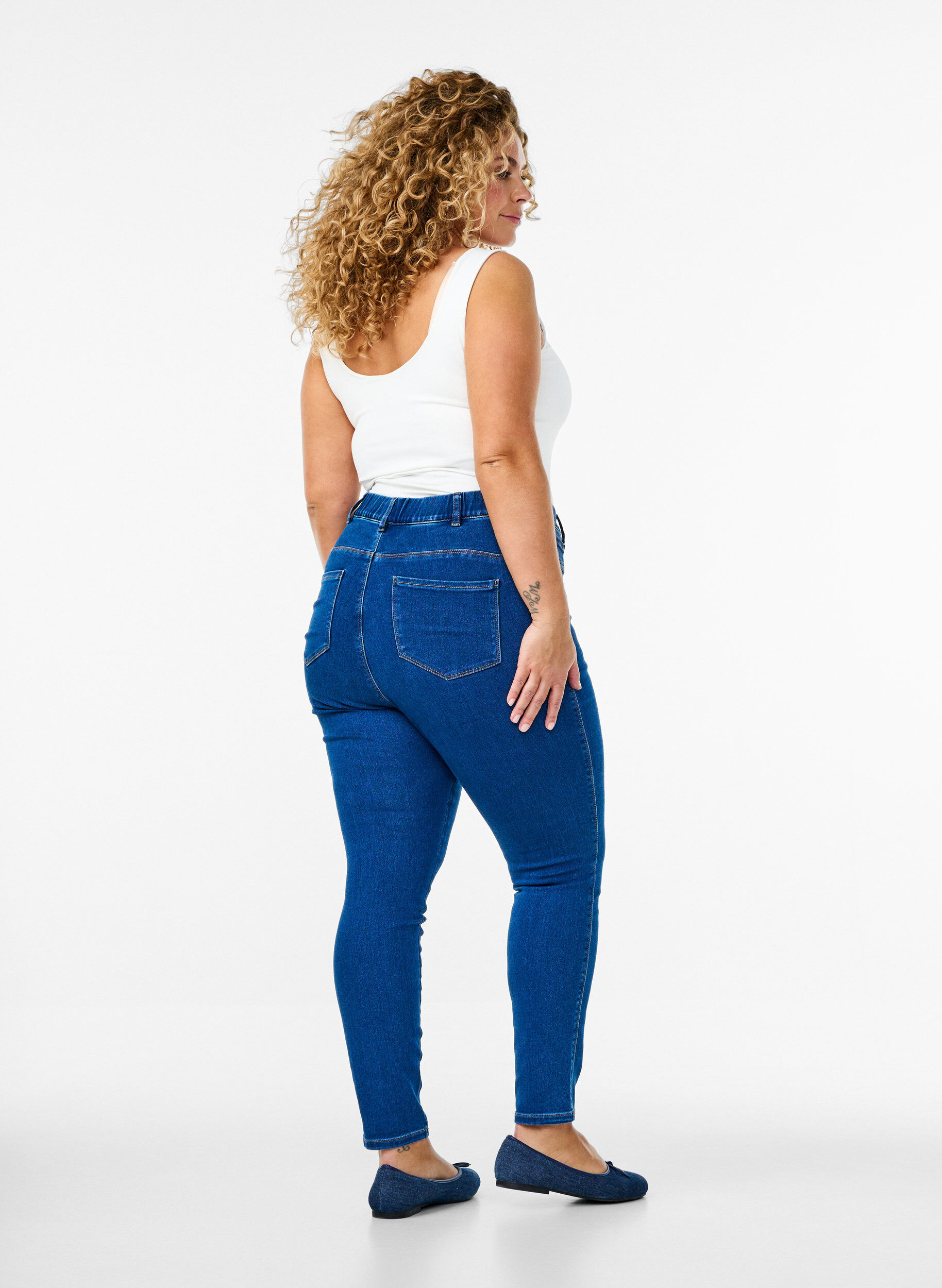 ZizzifashionHigh-waisted jeggings, Blue, Model image number 1