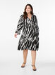 Short zebra print wrap dress, Black, Model image number 1