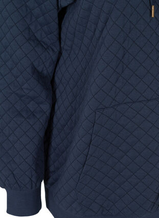 Sweater cardigan with a hood a zip, Navy Blazer, Packshot image number 3
