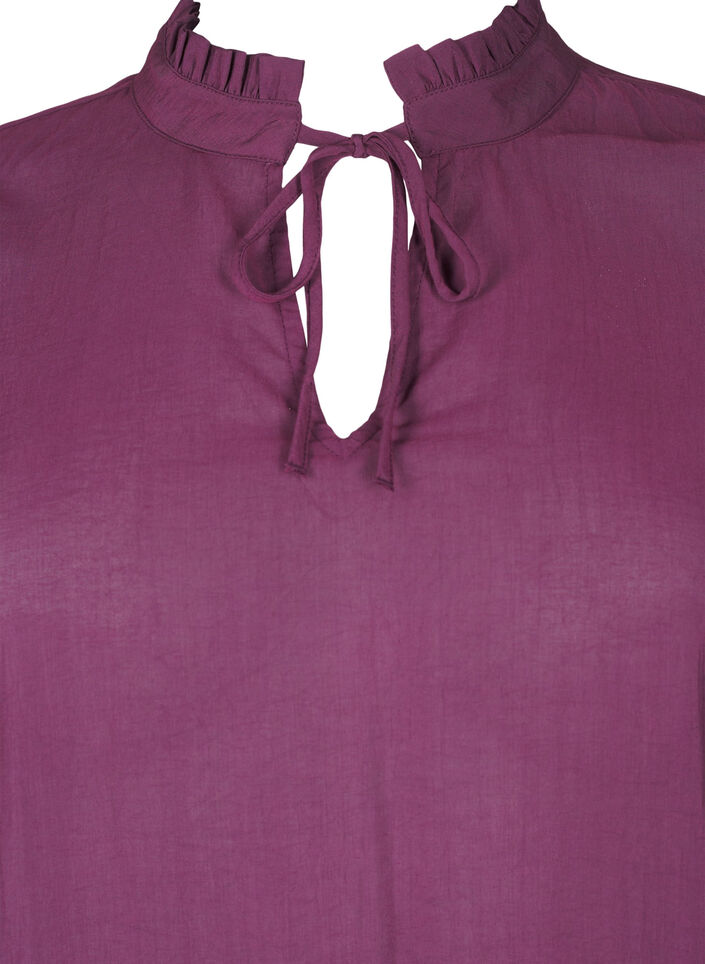 Viscose blouse with peplum, Purple, Packshot image number 2