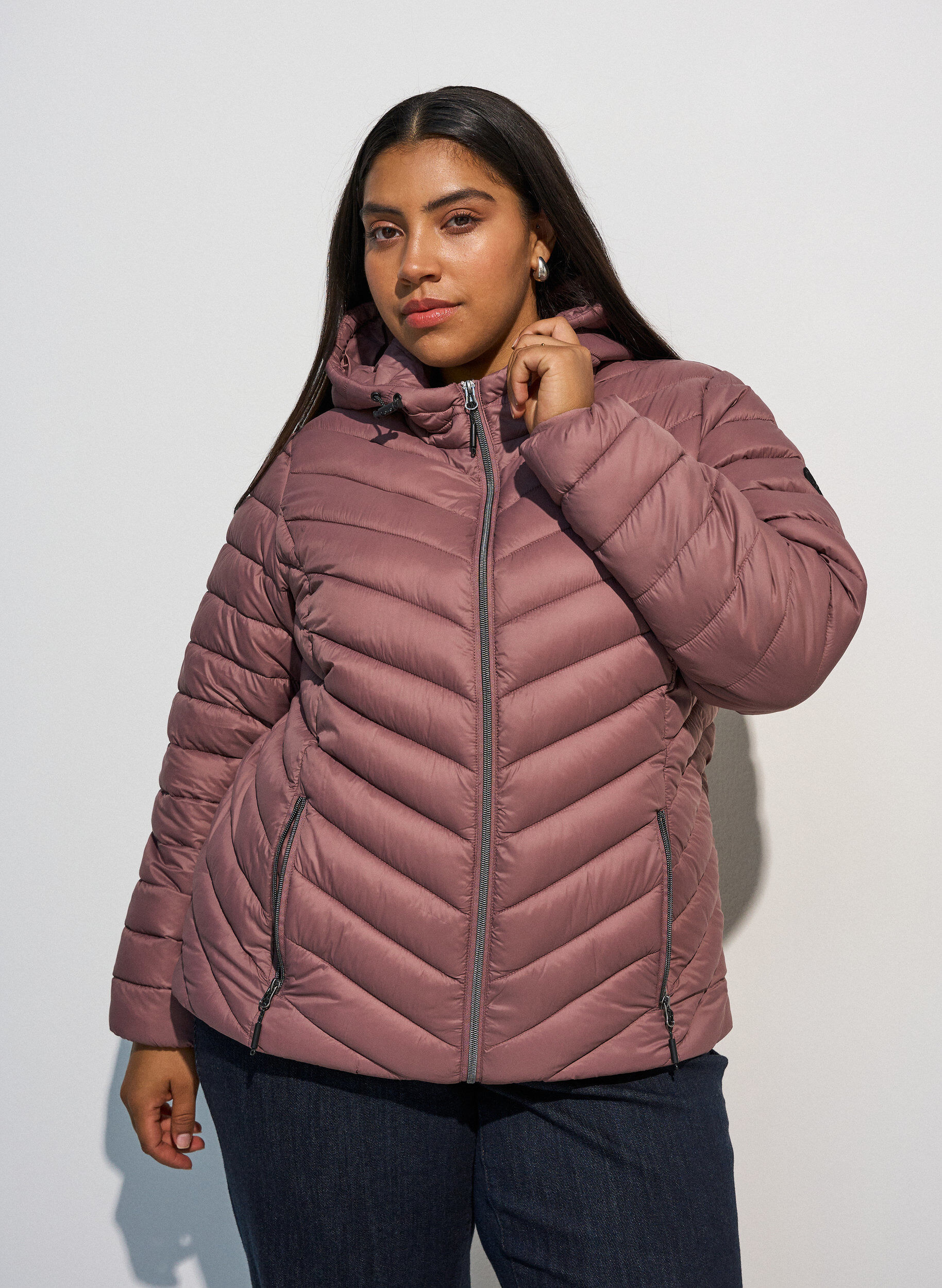 ZizzifashionLightweight hooded jacket, Rose, Model image number 0