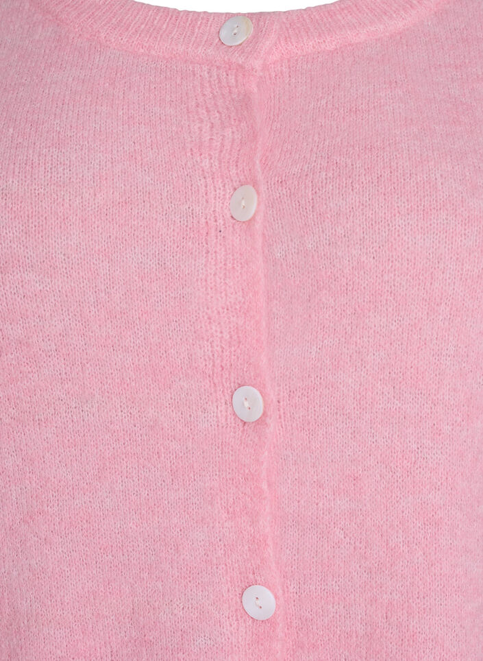 Knit cardigan with wool and buttons, Pink, Packshot image number 2