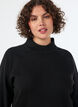Knitted blouse in a viscose blend with a turtleneck, Black, Model image number 3