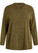 Long-sleeved blouse with texture, Green, Packshot image number 0
