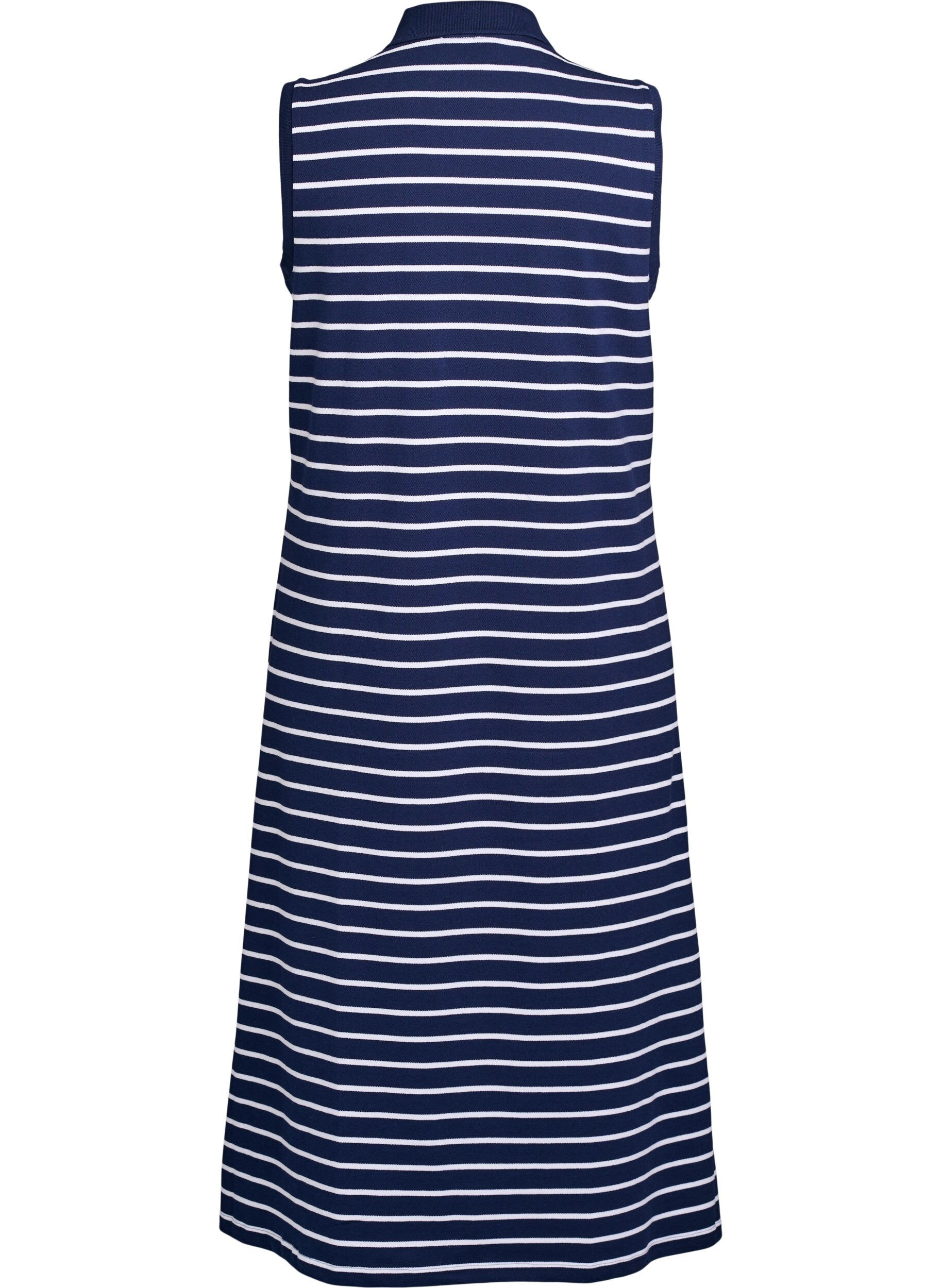 Zizzifashion Sleeveless polo dress in midi length, Blue, Packshot image number 1