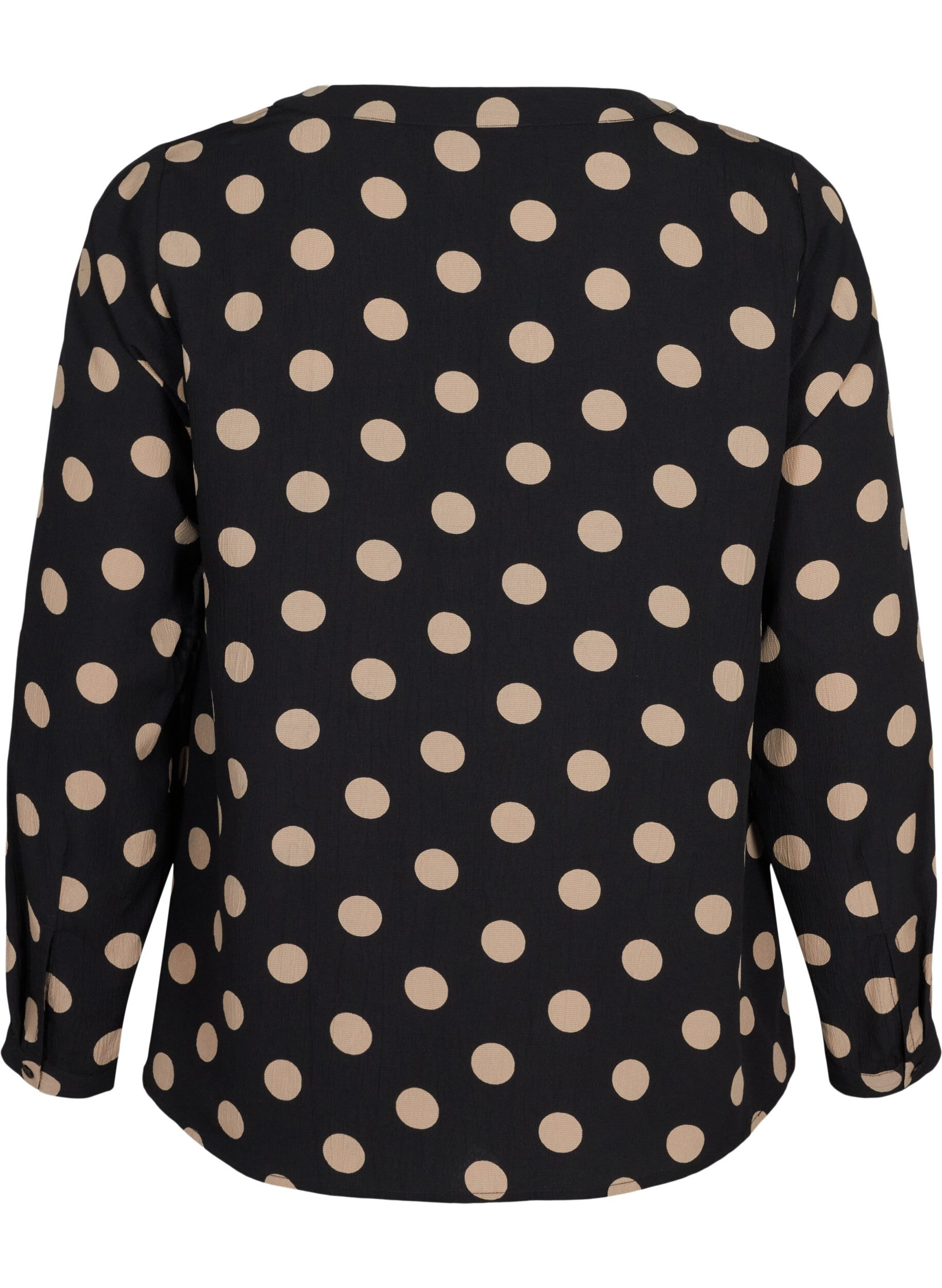 Zizzifashion FLASH - Long sleeve blouse with print, Black Brown Dot, Packshot image number 1