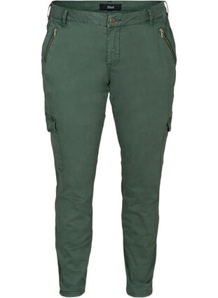 Cotton cargo pants, Darkest Spruce, Packshot image number 0