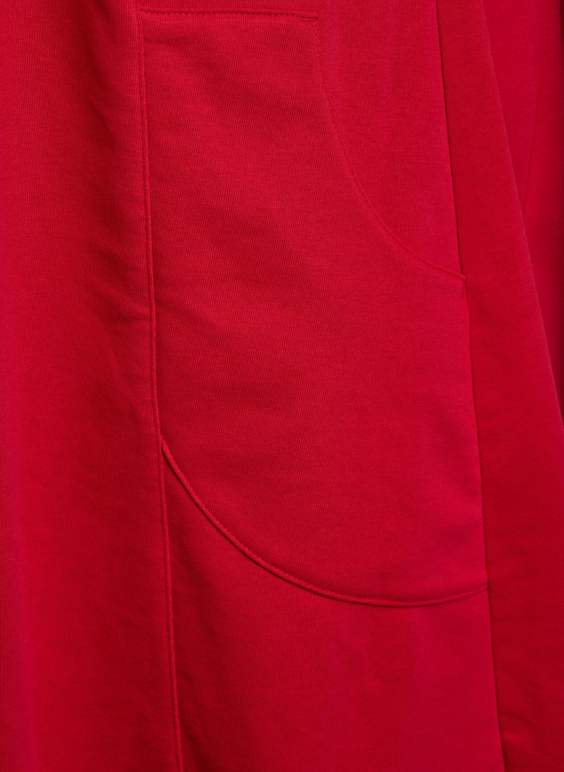 Zizzifashion Jersey dress with short sleeves and pockets, Red, Packshot image number 3