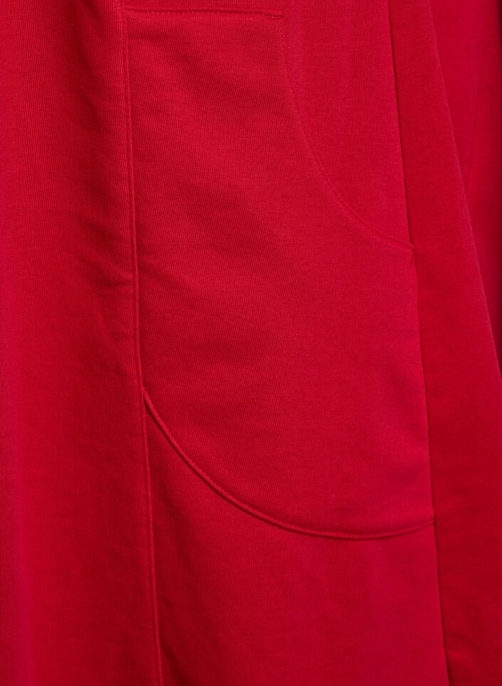 Jersey dress with short sleeves and pockets, Red, Packshot image number 3