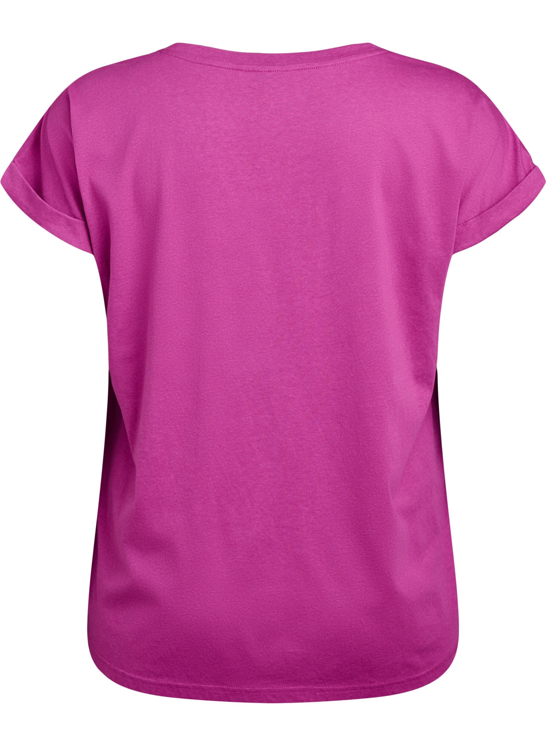 Zizzifashion Short sleeve cotton blend T-shirt, Purple, Packshot image number 1