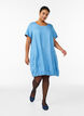 Short dress in lyocell denim with a balloon fit, Light Blue, Model image number 1