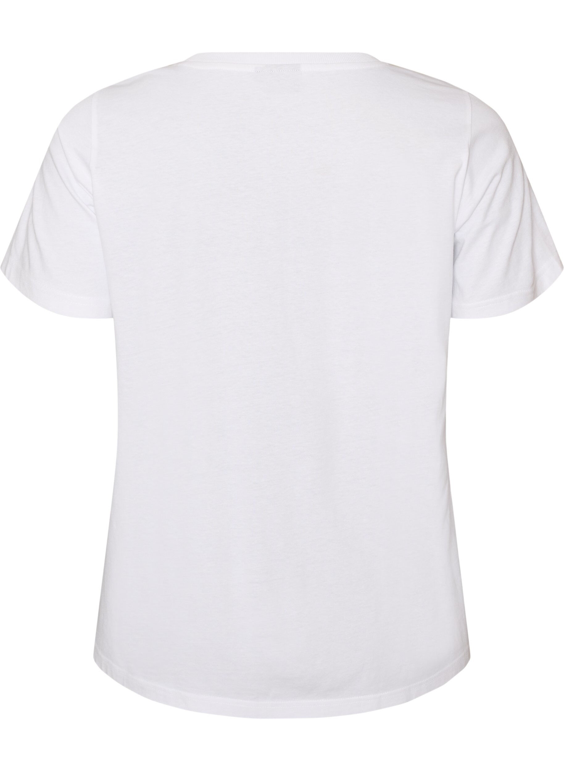 Zizzifashion Cotton T-shirt with print, White, Packshot image number 1