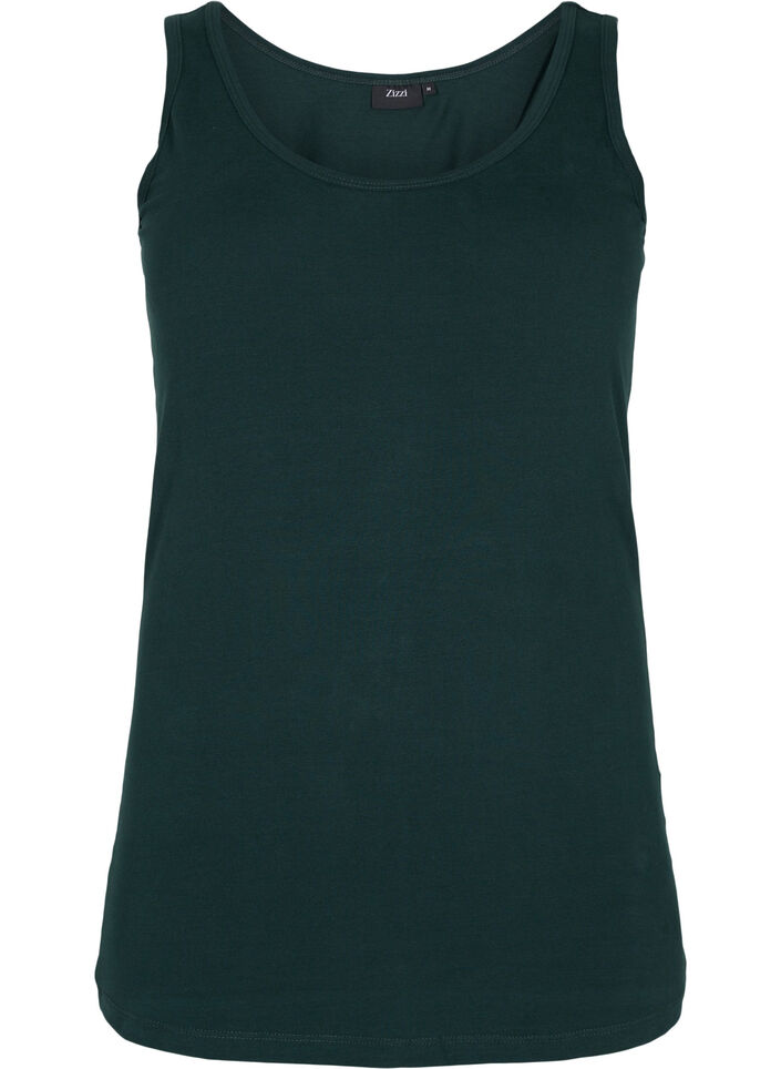 Cotton basic top, Green, Packshot image number 0