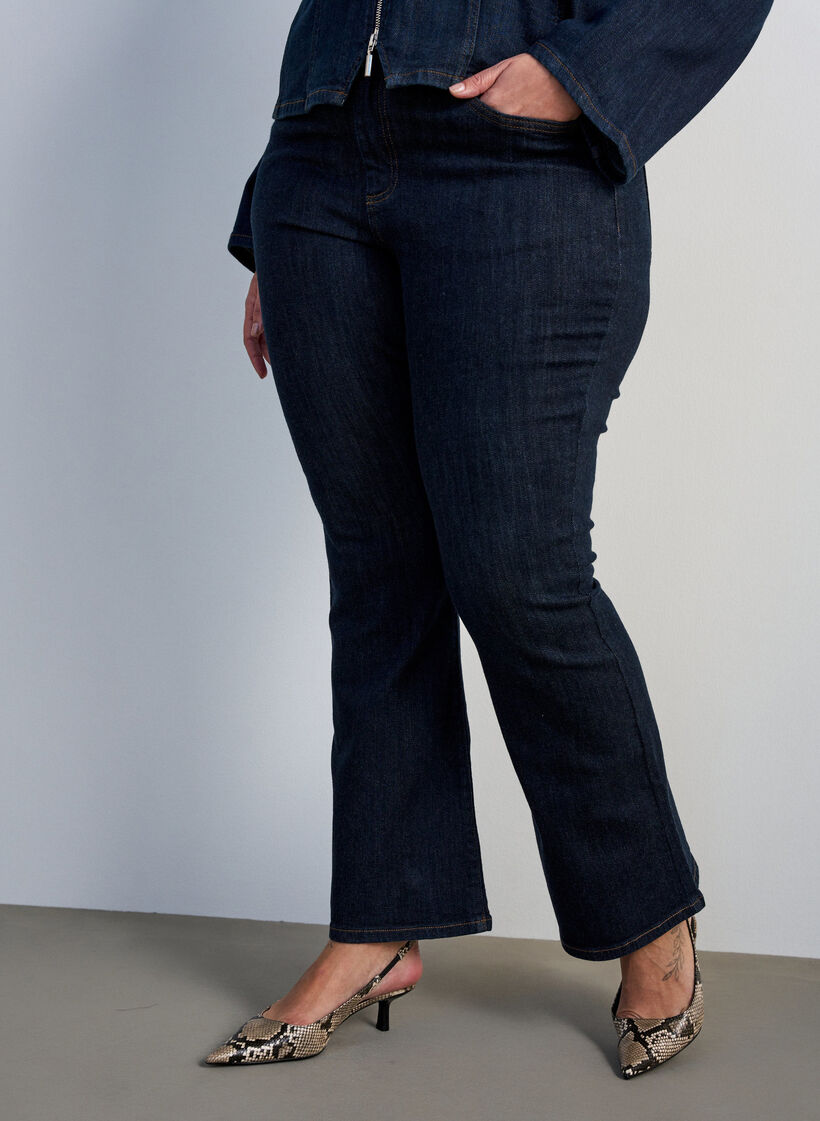 Ellen high-waisted bootcut jeans, Blue, Model image number 2