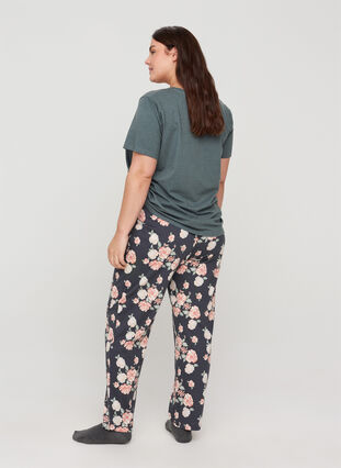 Pyjama bottoms , Blue Flower AOP, Model image number 1