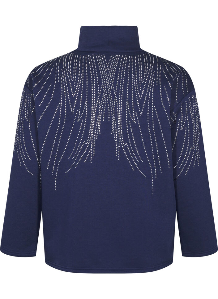Sweatshirt with high neck and rhinestones, Naval Academy, Packshot image number 1