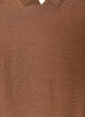 Tunic with balloon sleeves and a V-neck, Brown, Packshot image number 2