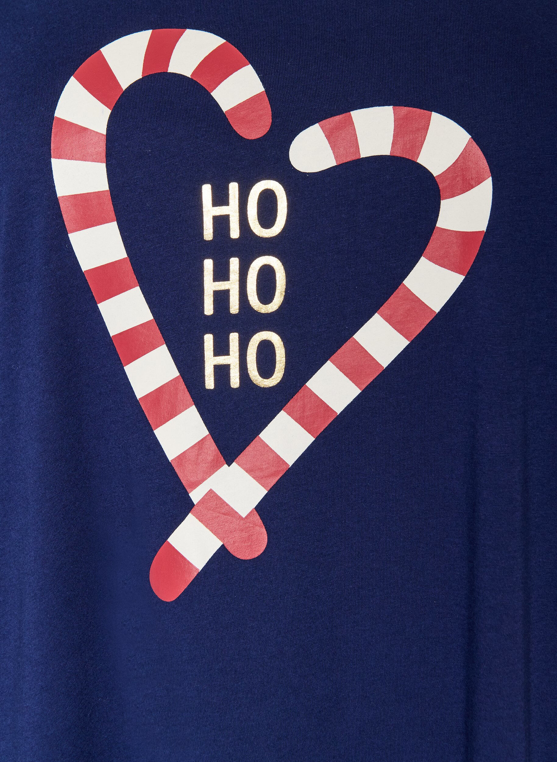 ZizzifashionNightdress in organic cotton with Christmas motif, Blue, Packshot image number 2