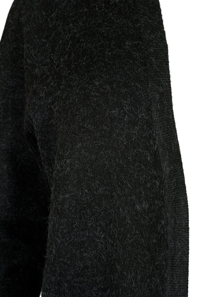 Ribbed Knit Cardigan with Pockets, Dark Grey, Packshot image number 2
