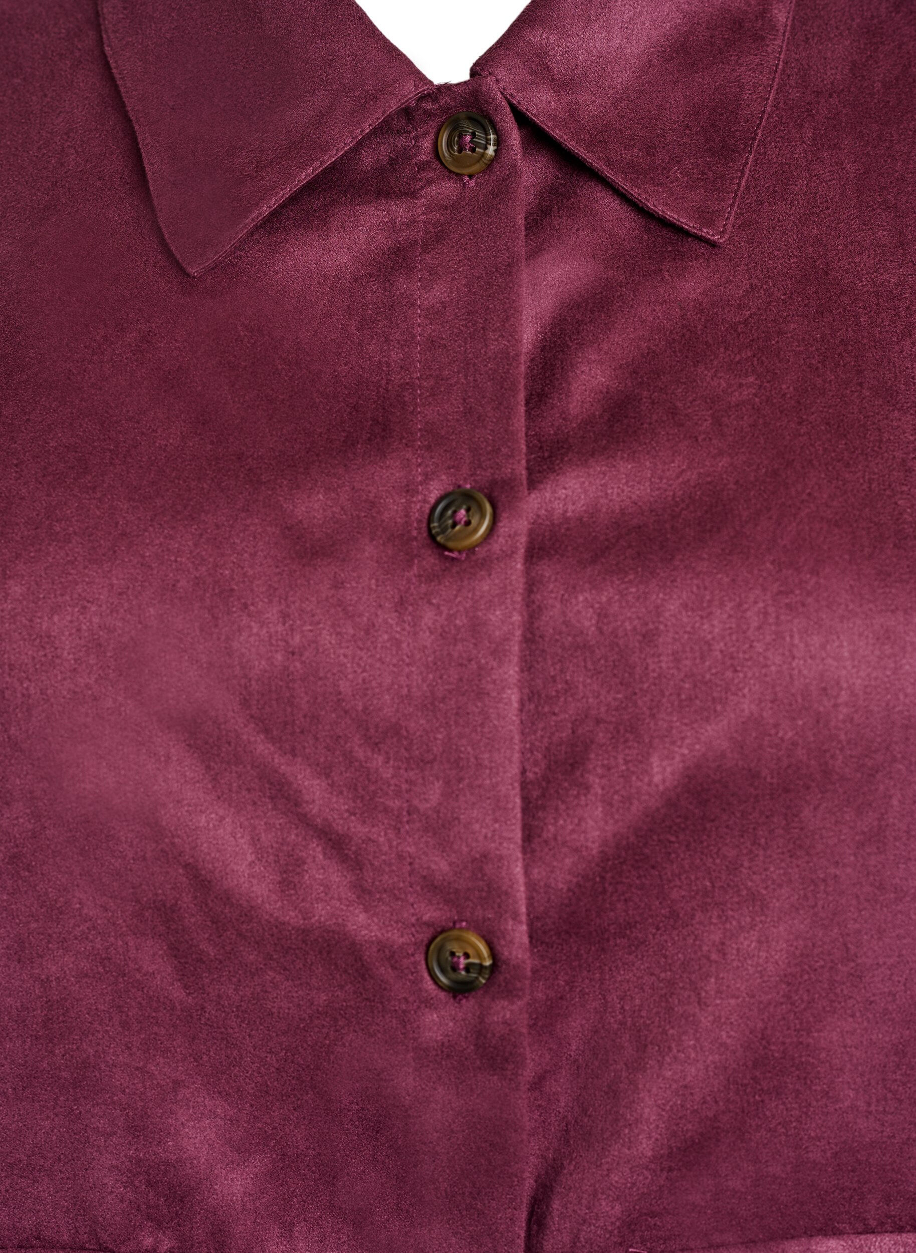 Zizzifashion Short faux suede jacket with pockets, Red, Packshot image number 2