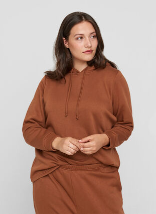 Sweatshirt with hood, Argan Oil, Model image number 0