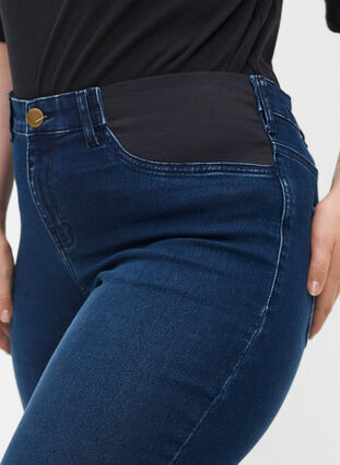 Super slim Amy jeans with elasticated waist, Dark blue denim, Model image number 2