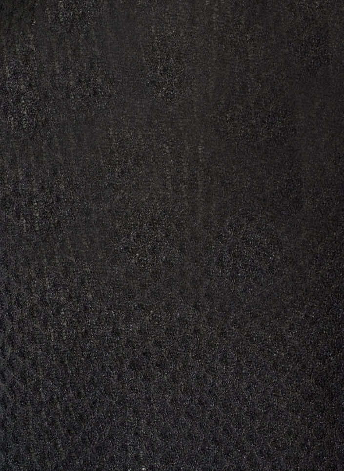 Knitted blouse with a textured openwork pattern, Black, Packshot image number 2