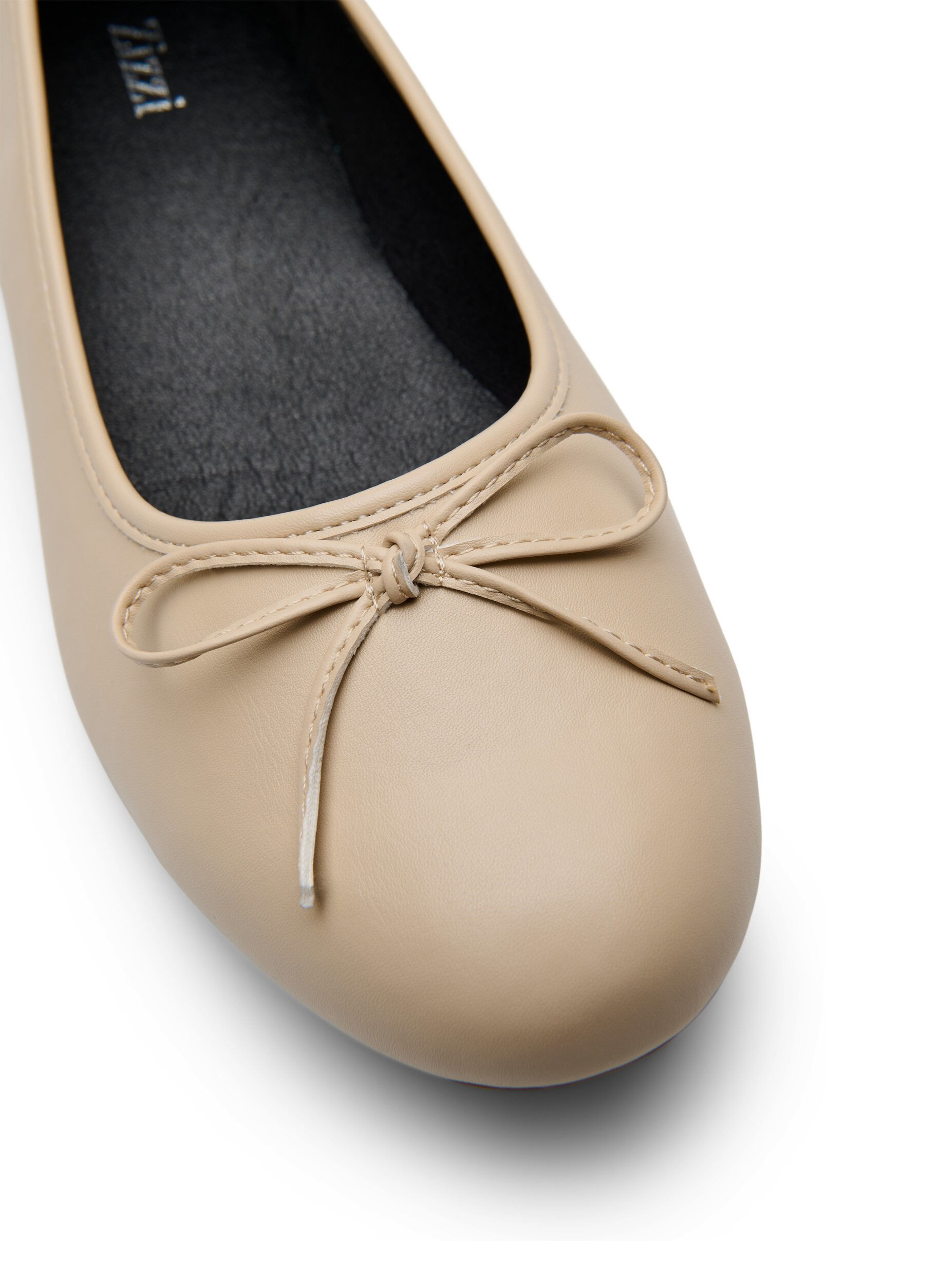 Zizzifashion Wide fit - Ballerina with bow, Beige, Packshot image number 3