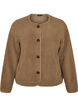 Teddy jacket with a round neck and buttons, Brown, Packshot image number 0