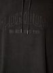 Fleece hoodie with a high neck and embroidered text, Black, Packshot image number 2