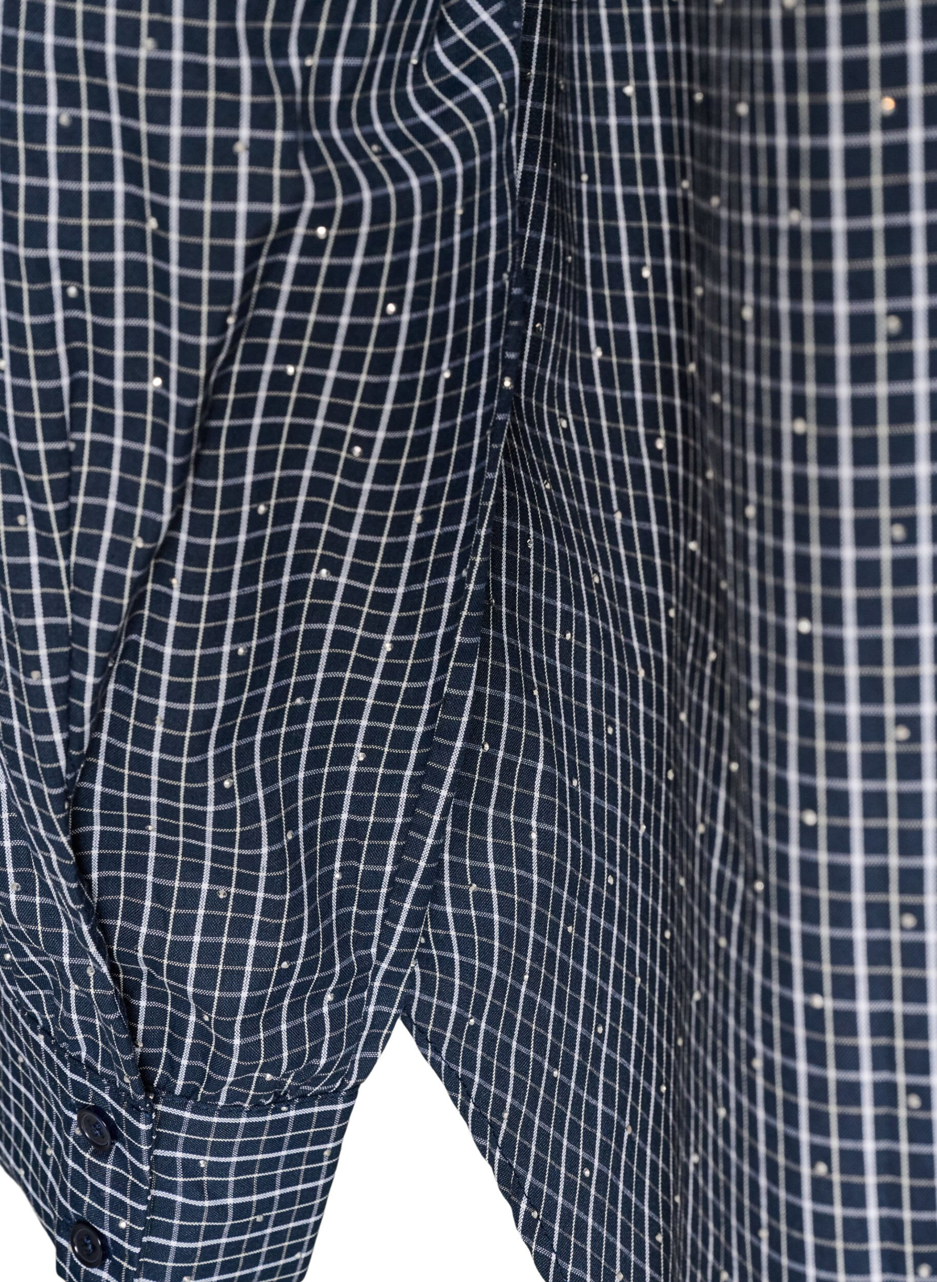 ZizzifashionChecked shirt with rhinestones, Blue, Packshot image number 3