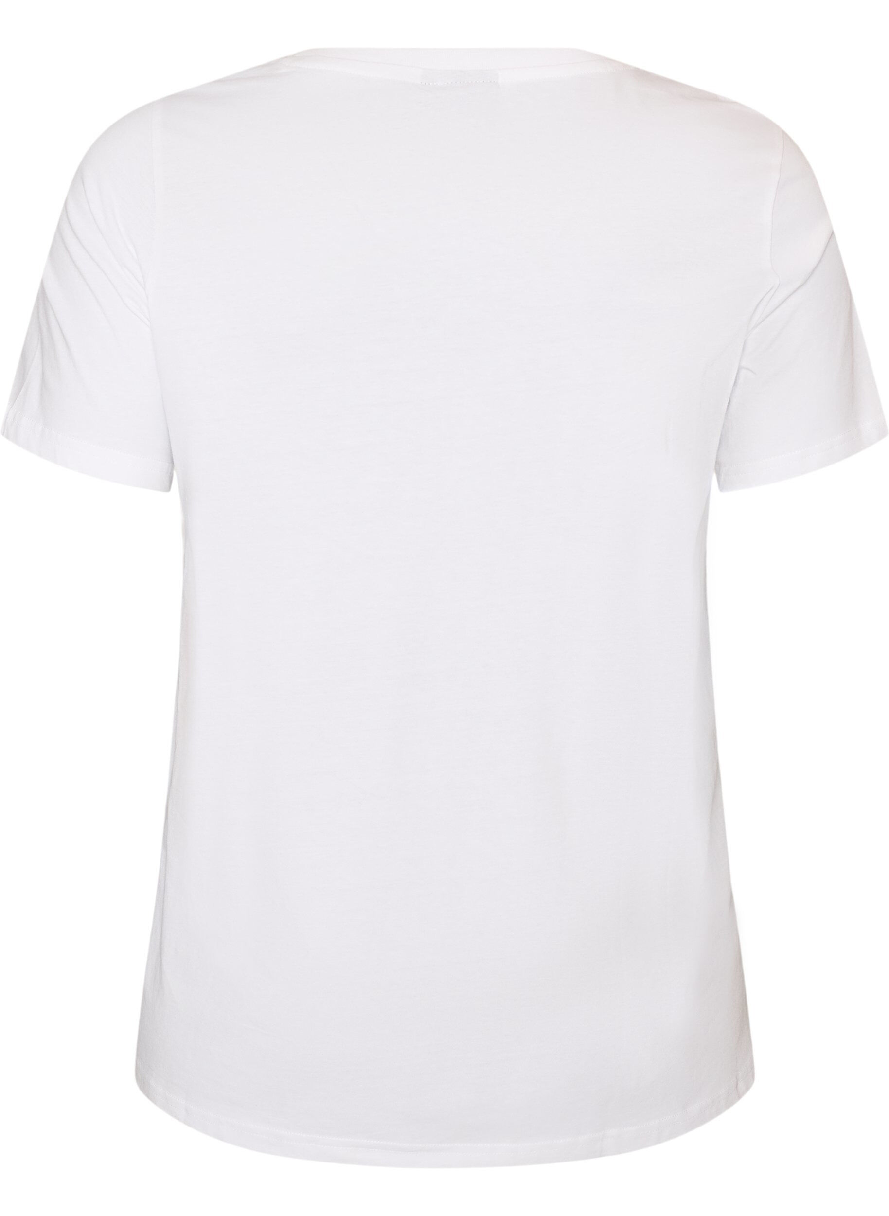 ZizzifashionT-shirt in organic cotton with decorative motif, White, Packshot image number 1