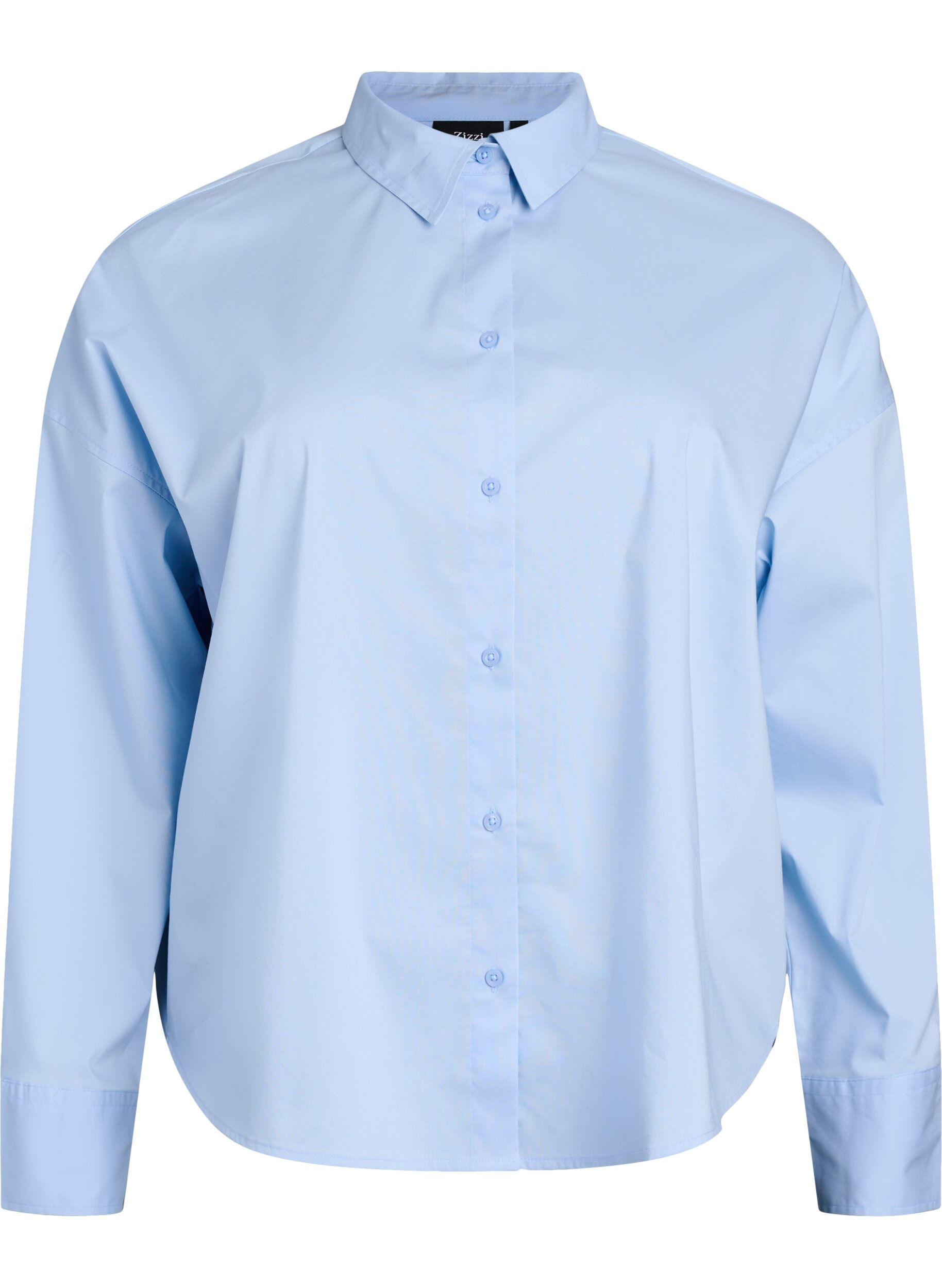 Zizzifashion Classic cotton shirt with a loose fit, Light Blue, Packshot image number 0