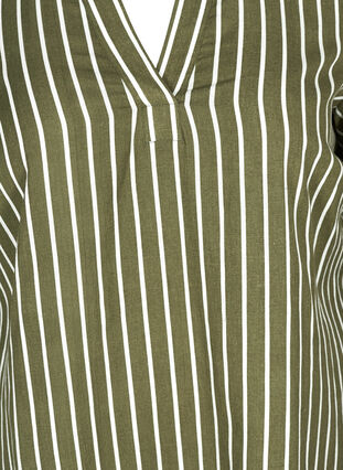 V-neck striped tunic, Green W. White , Packshot image number 2