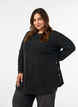 Long knitted blouse with ball buttons, Dark Grey, Model image number 0