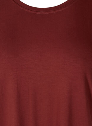 Round neck t-shirt made from a viscose mix, Madder Brown, Packshot image number 2