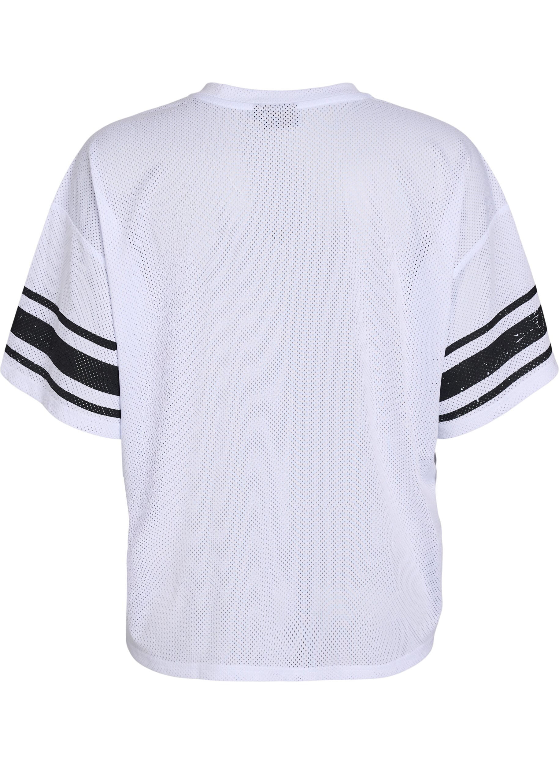 Zizzifashion Sporty T-shirt with front print, White, Packshot image number 1