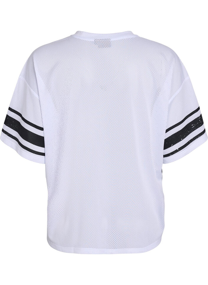 Sporty T-shirt with front print, White, Packshot image number 1