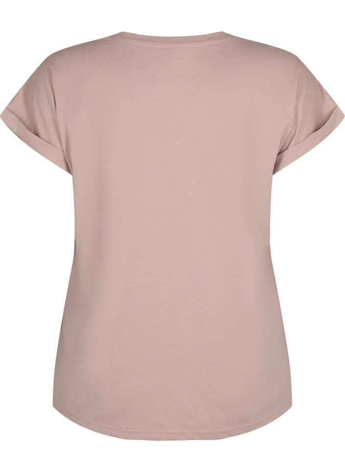 Short-sleeved cotton blend t-shirt, Rose, Packshot image number 1