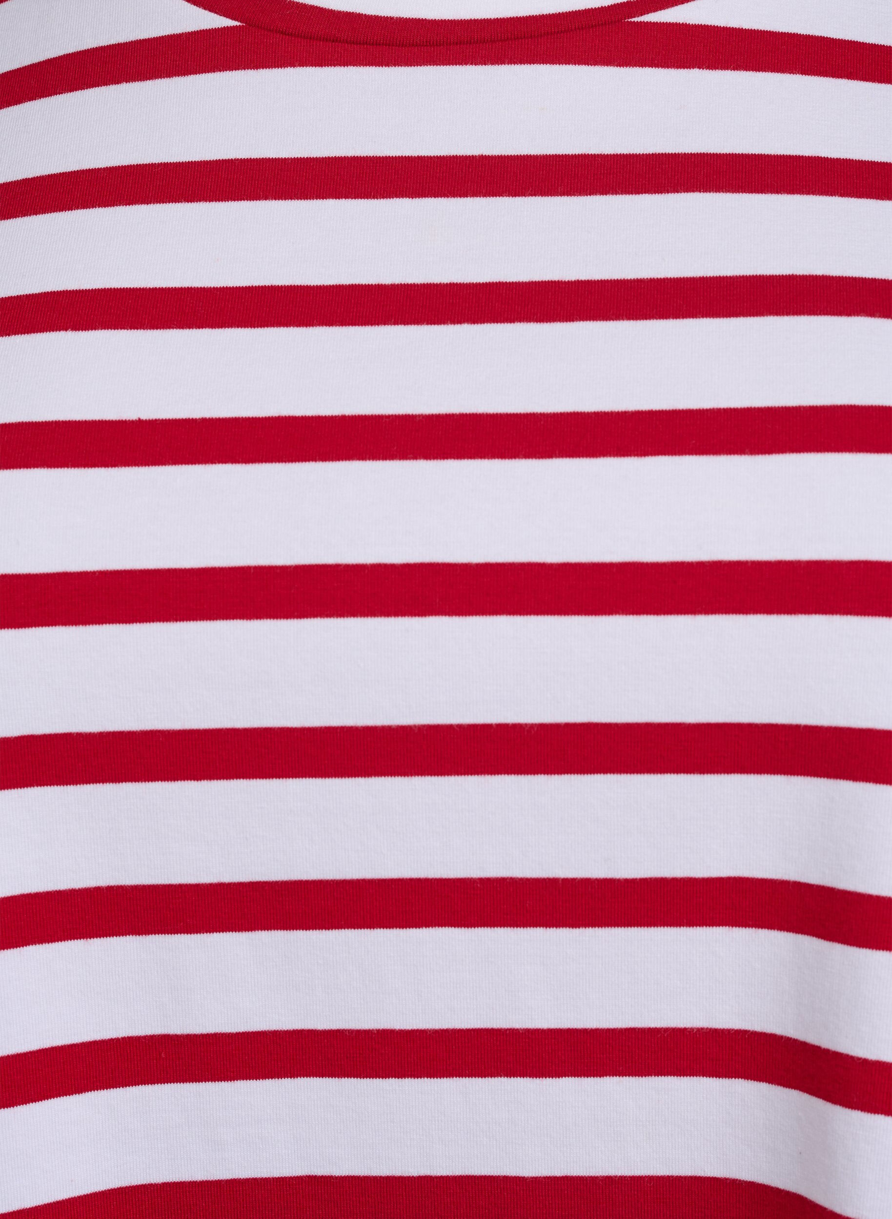Zizzifashion Striped T-shirt in organic cotton, Red, Packshot image number 2
