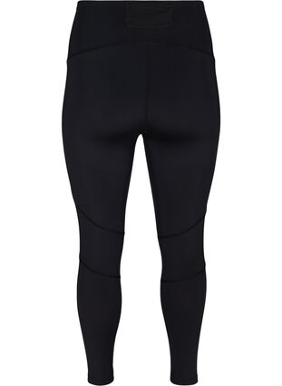 Cropped gym leggings with tummy-tuck effect, Black, Packshot image number 1