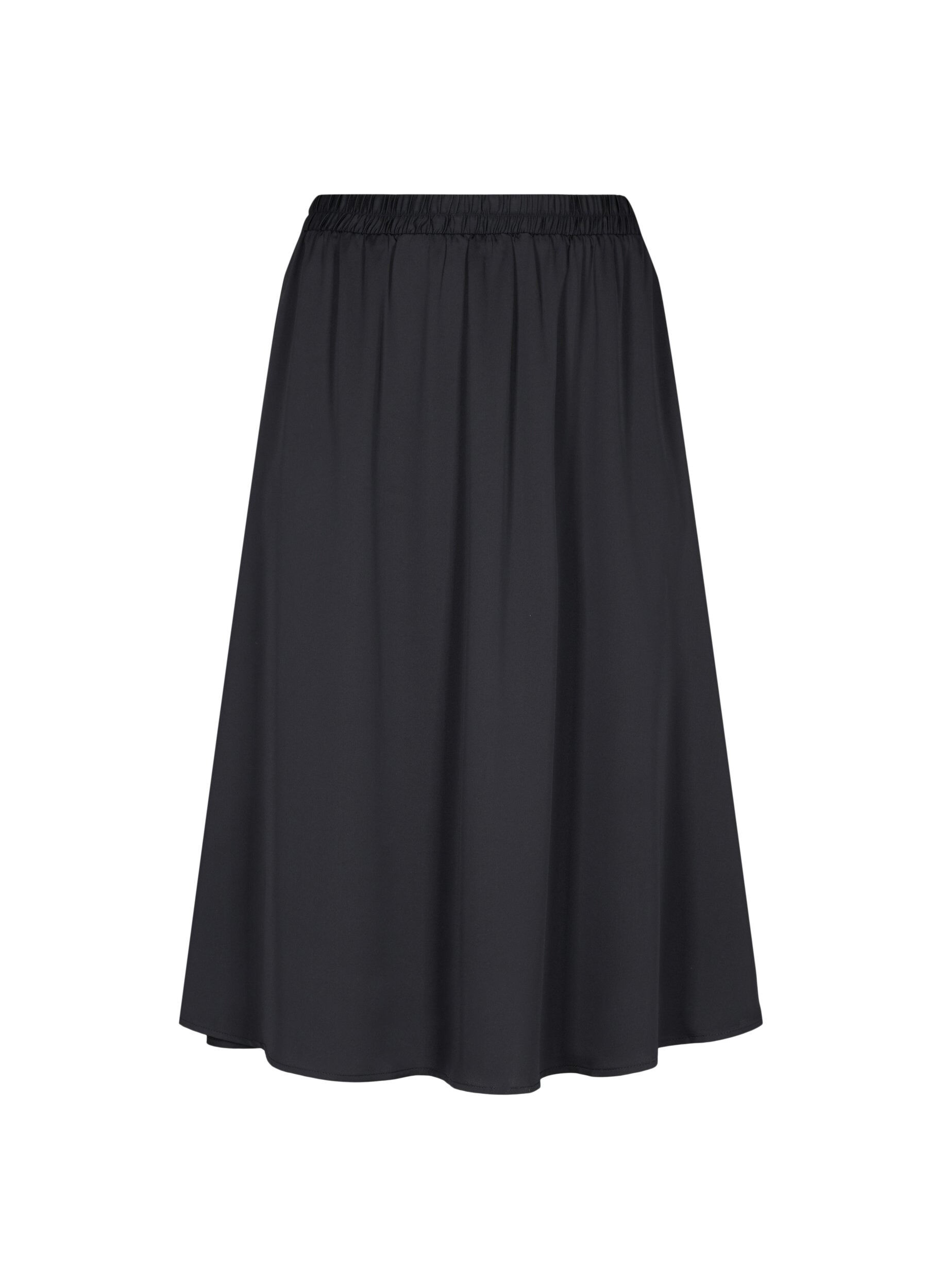Zizzifashion 	 Loose-fitting midi skirt, Black, Packshot image number 0