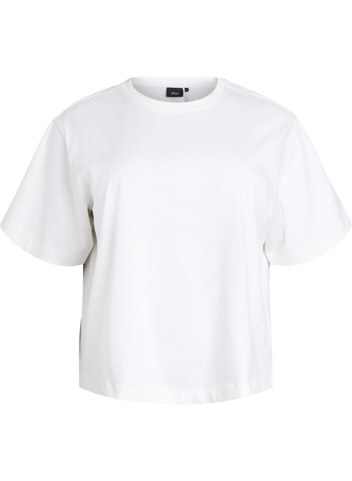 Boxy cotton t-shirt, White, Packshot image number 0